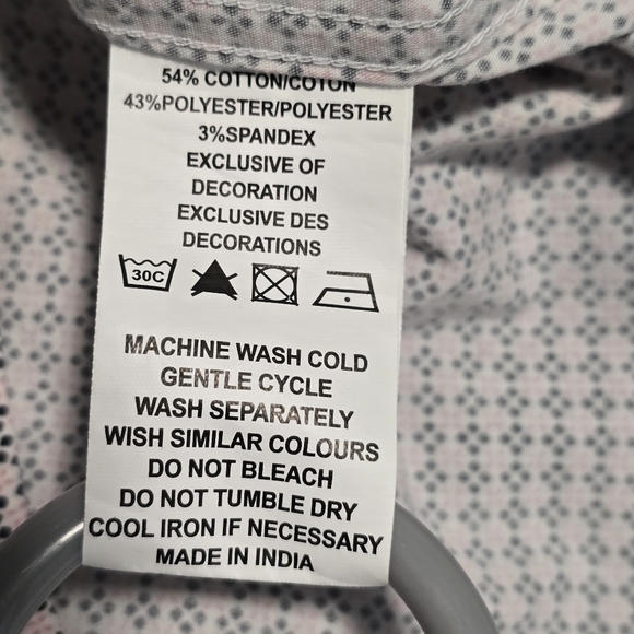 Men's 2XL Black Peach Stretch Modern Fit Long Sleeve Button-Down Shirt - Picture 9 of 9